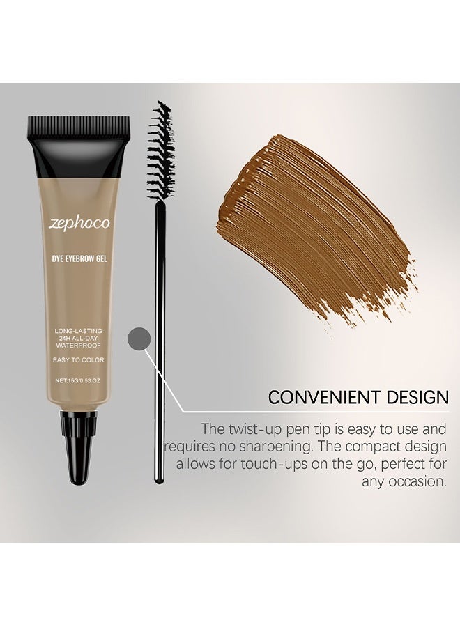 zephoco Golden Waterproof Long-lasting Eyebrow Gel- Smooth Texture for Daily Application, Easy to Apply for Beginners 15g(#Gold) - Image 3